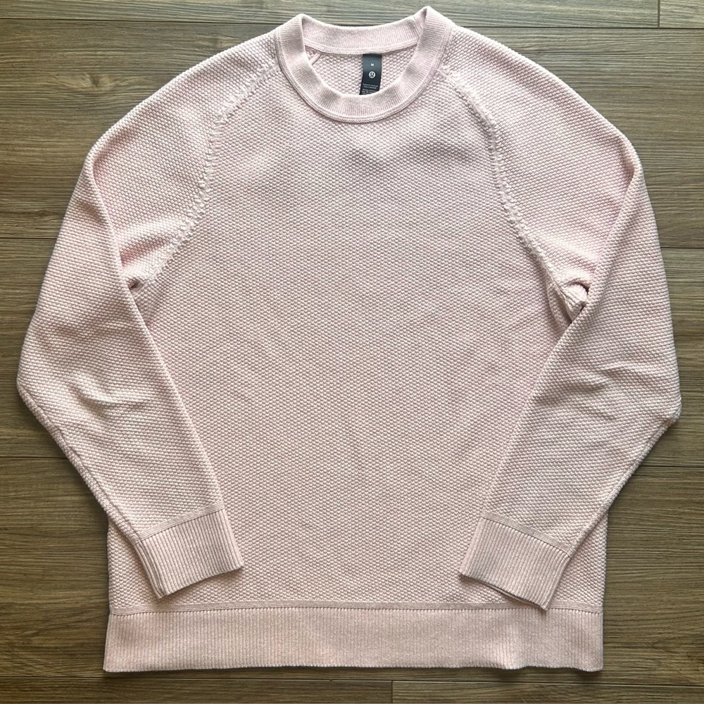 SOLD Lululemon | Textured Knit Crewneck Sweater in Light Pink (Medium) - Picture 10 of 16